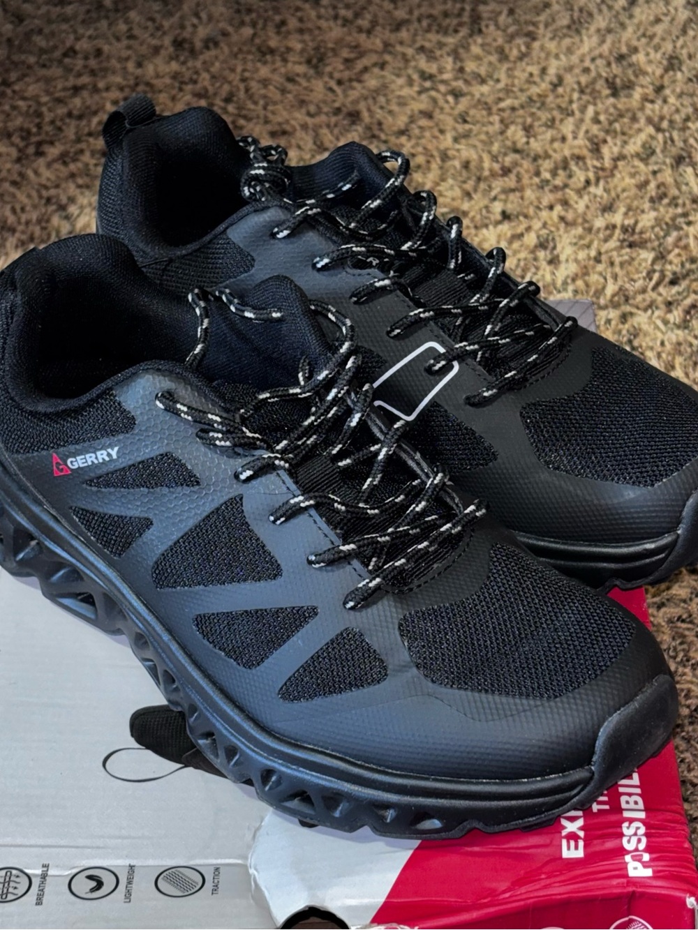 Gerry Speed Trail Shoes Men’s Size 9.5 Black Mesh Hiking Running 1917405